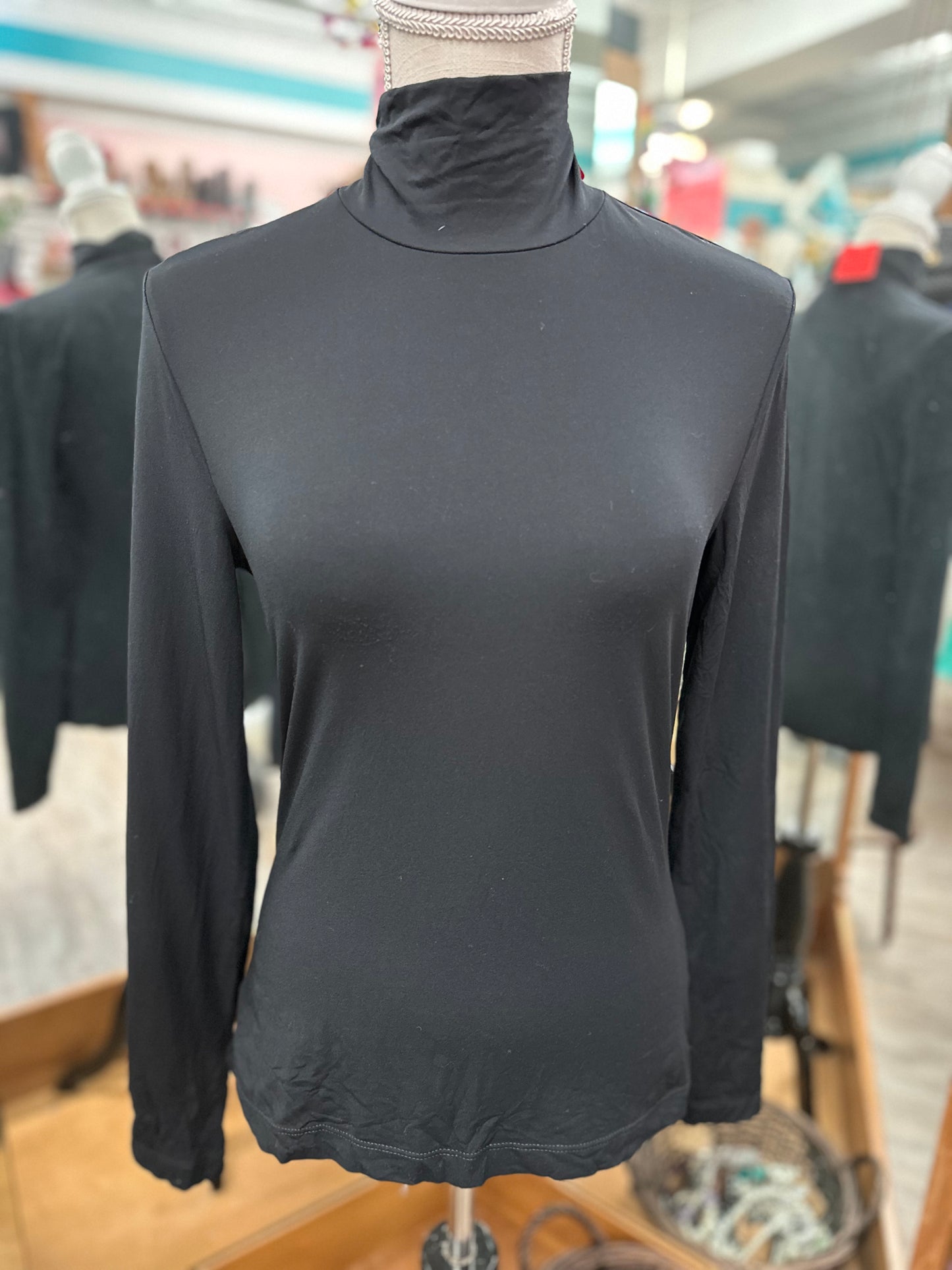 St John Caviar Black Turtleneck in S