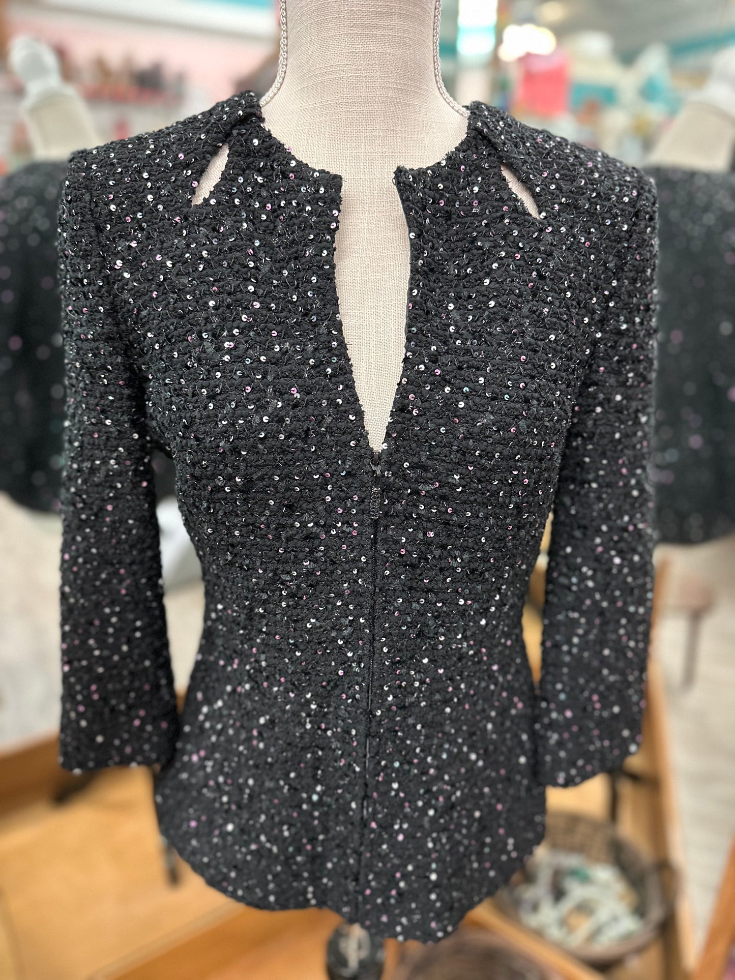 St John Collarless Sequin Evening Jacket in 4