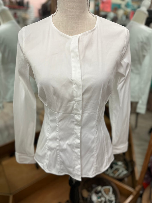 Mossimo Dutti White Hidden Button Button Down in 8