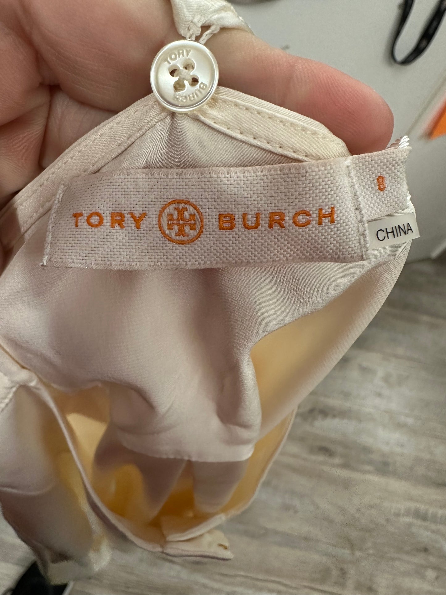 Tory Burch Ivory Sophia Long Sleeve Button Down in 8 NWT