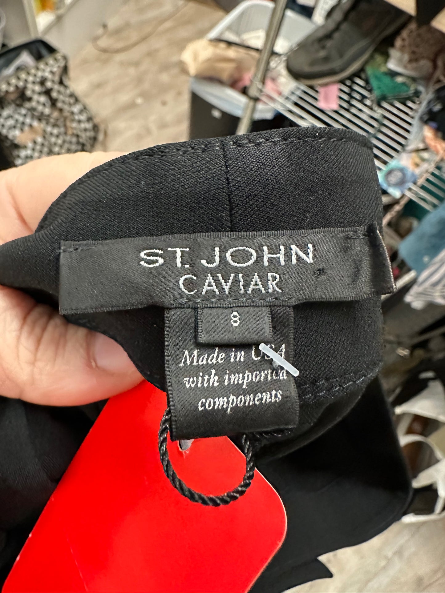 St John Caviar Black Diana Dress Pants in 8