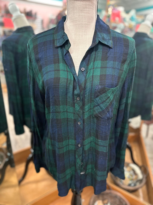 Rails Hunter Green Plaid Button Down Long Sleeve in M