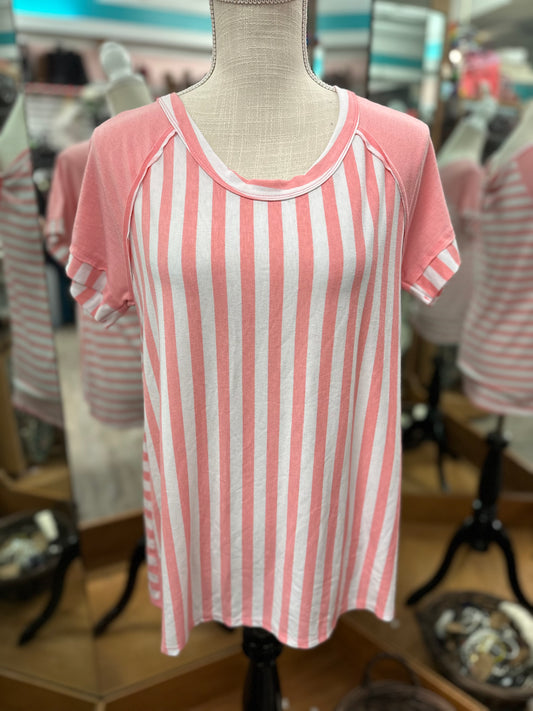 No Tag Pink Striped Shirt in M