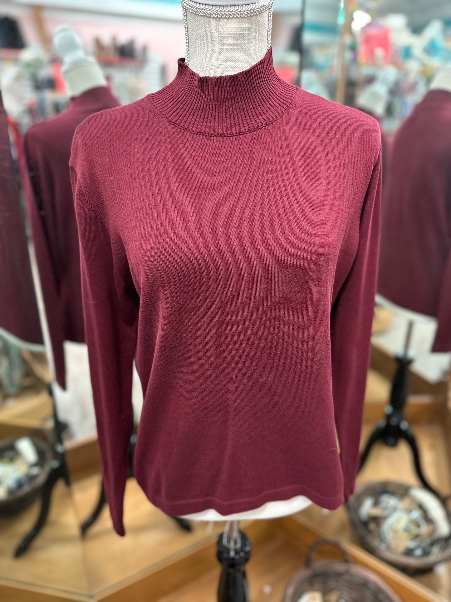 Talbots Burgundy Turtleneck Sweater in M
