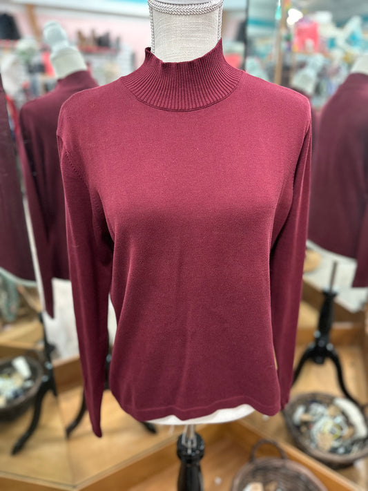 Talbots Burgundy Turtleneck Sweater in M