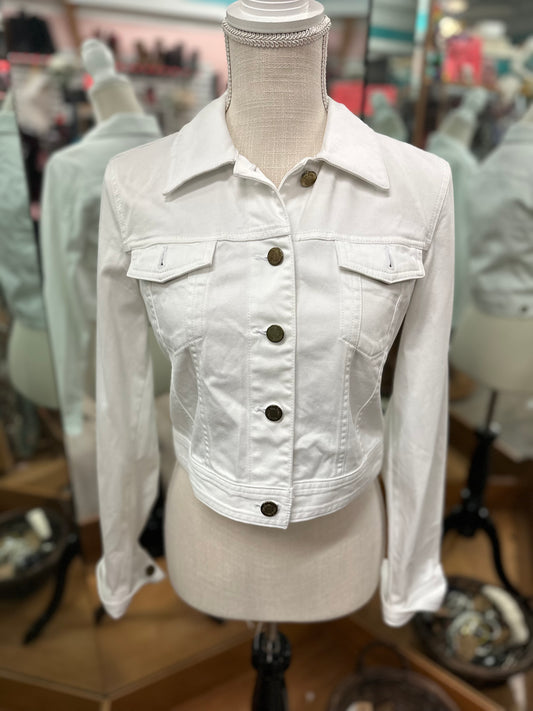 Lilly Pulitzer Seaspray Point Collar White Long Sleeve Jacket in 6
