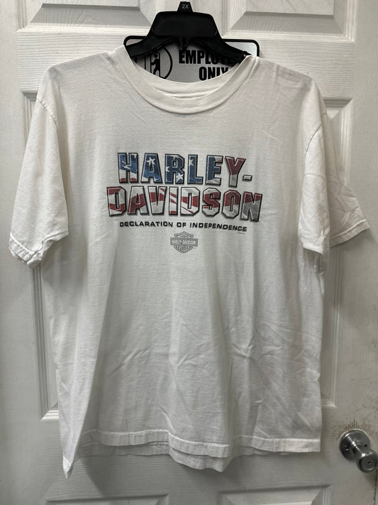 Harley Davidson White Declaration of Independence Graphic Short Sleeve in XL