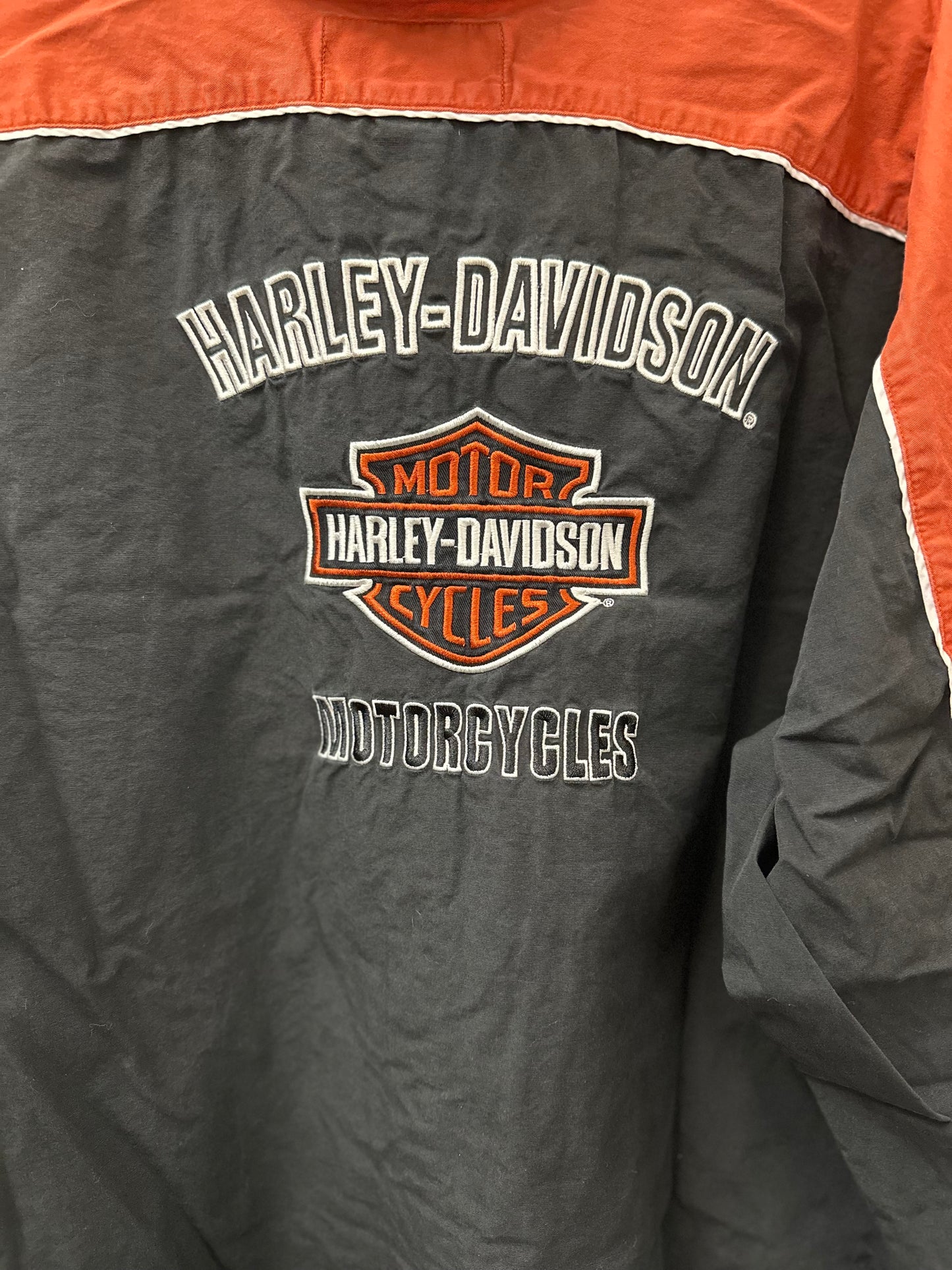 Harley Davidson Black Embroidered Button Down Long Sleeve in XL