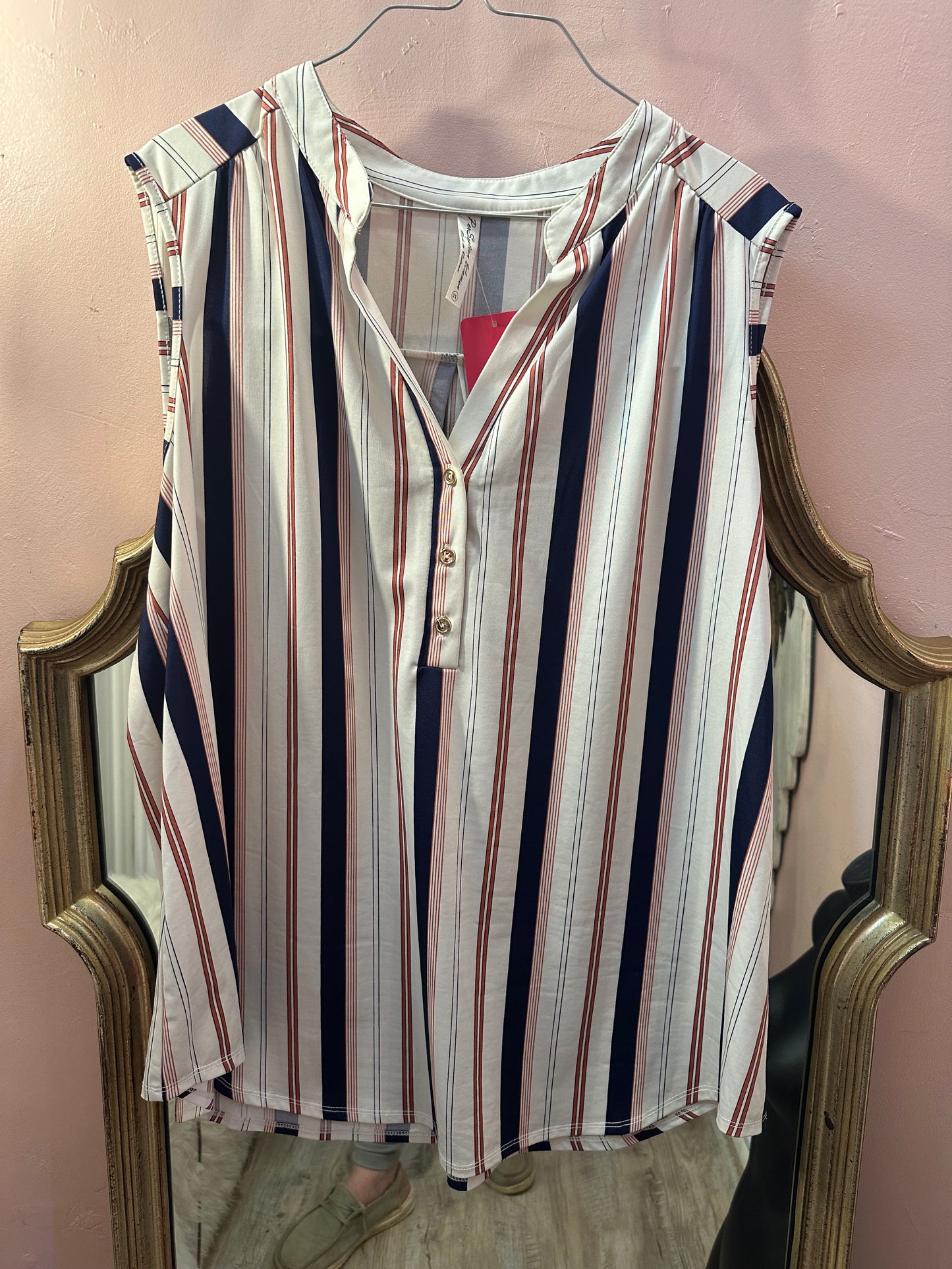 PerSeption Striped Tank Top in 2X