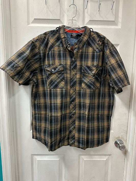 Harley Davidson Plaid Button Down Short Sleeve in 2X