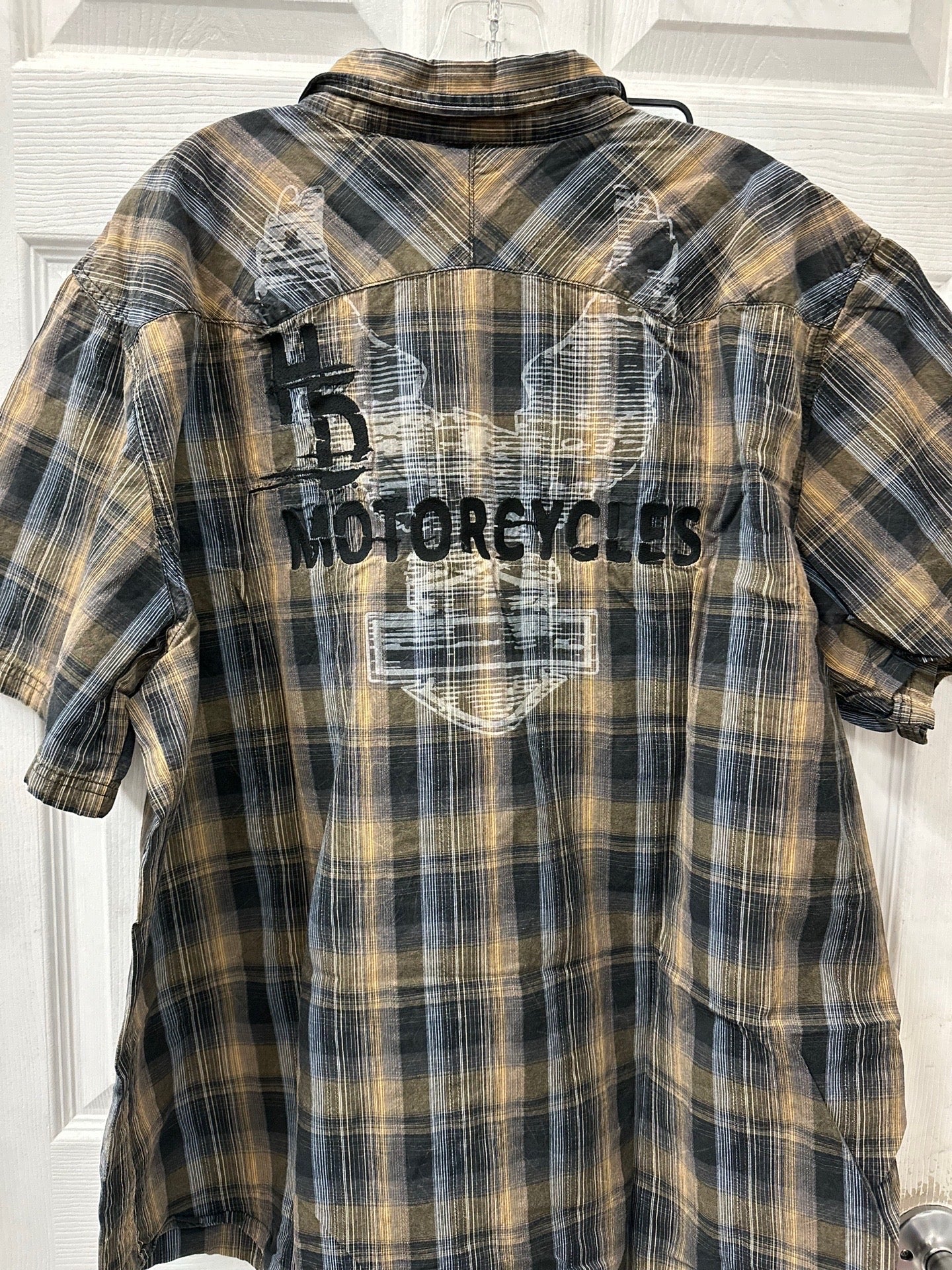 Harley Davidson Plaid Button Down Short Sleeve in 2X