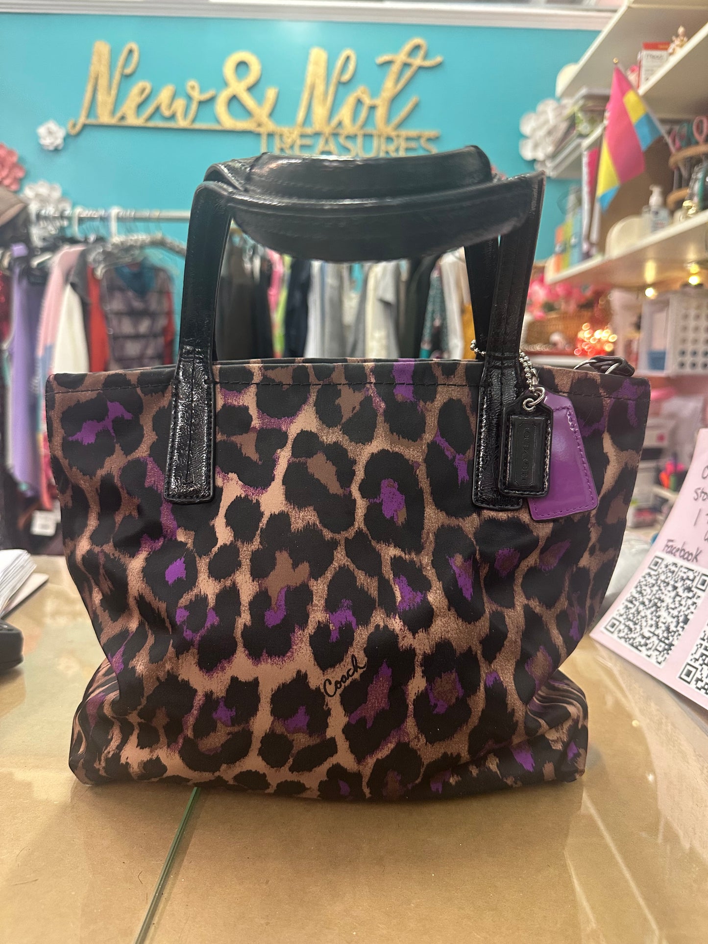 Coach Purple Ocelot Like New Tote