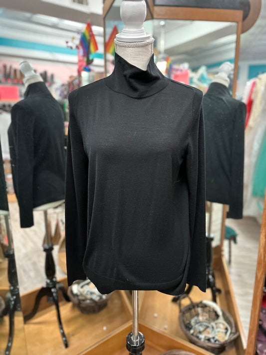 Lafayette 148 Black 100% Wool Turtleneck in L