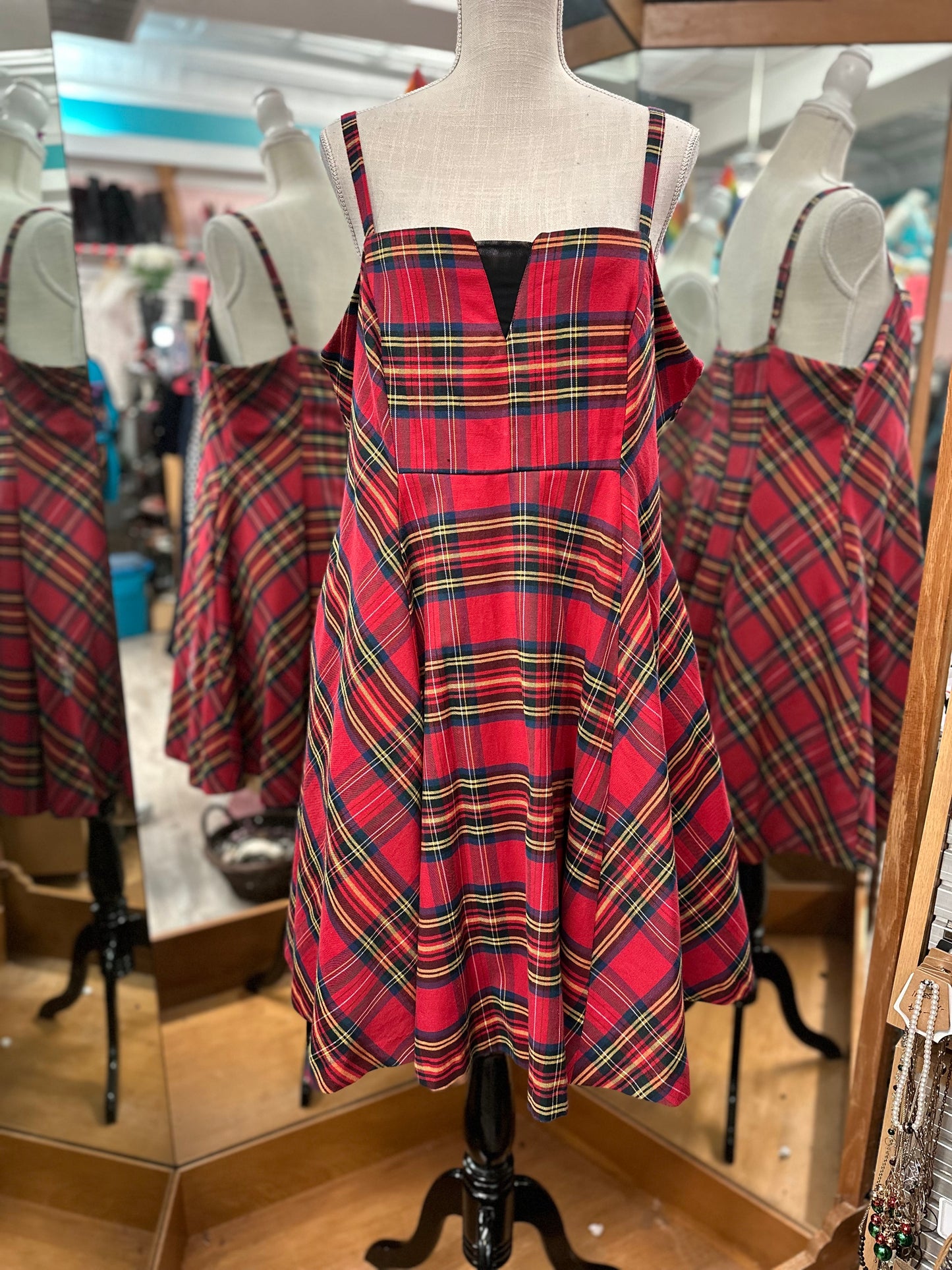 Torrid x Betsy Johnson Red Plaid Tank Top Dress in 16