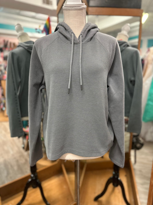 Under Armour Grey Ribbed Hoodie in M