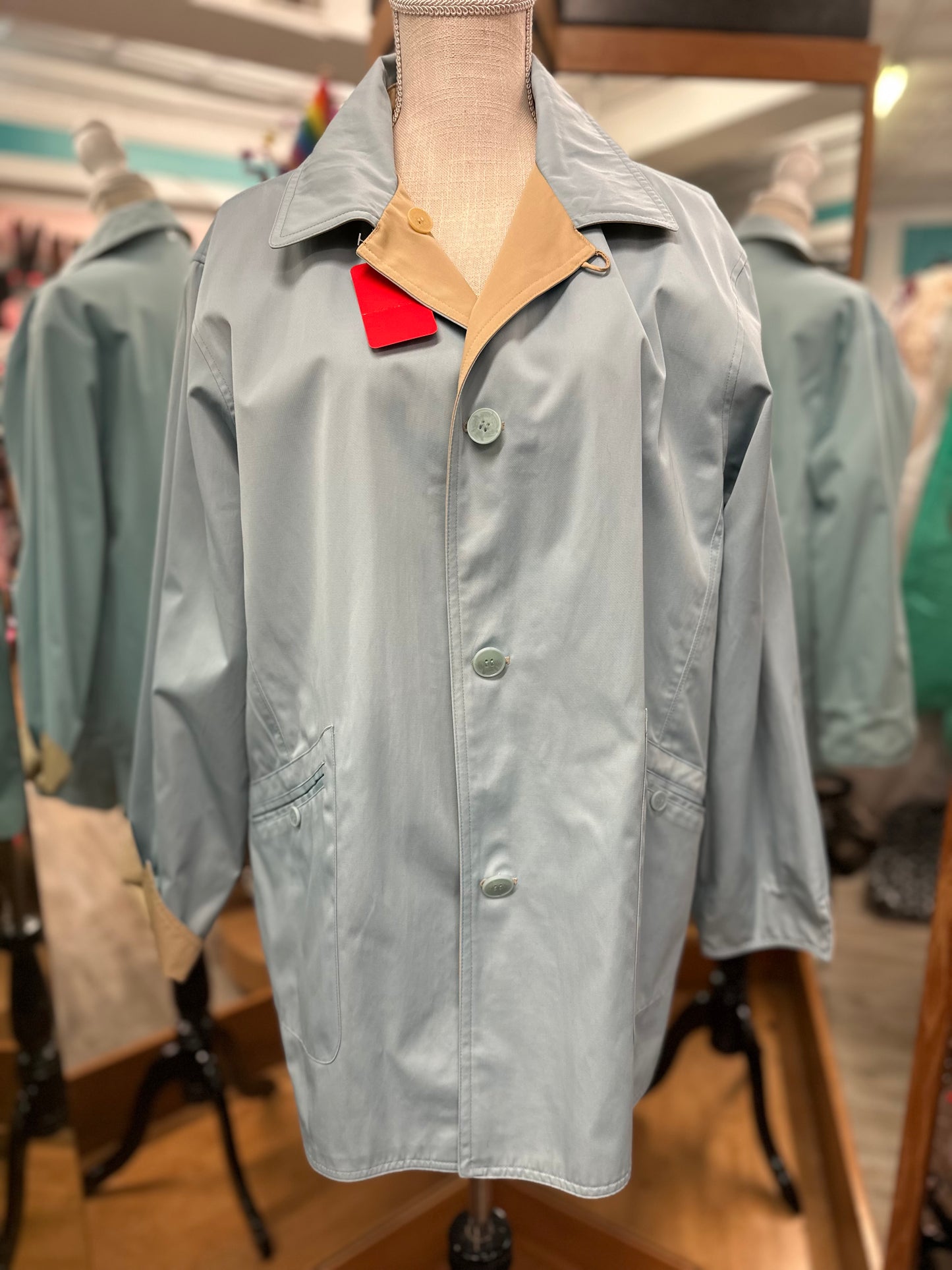 Unbranded Blue and Khaki Reversible Peacoat in L