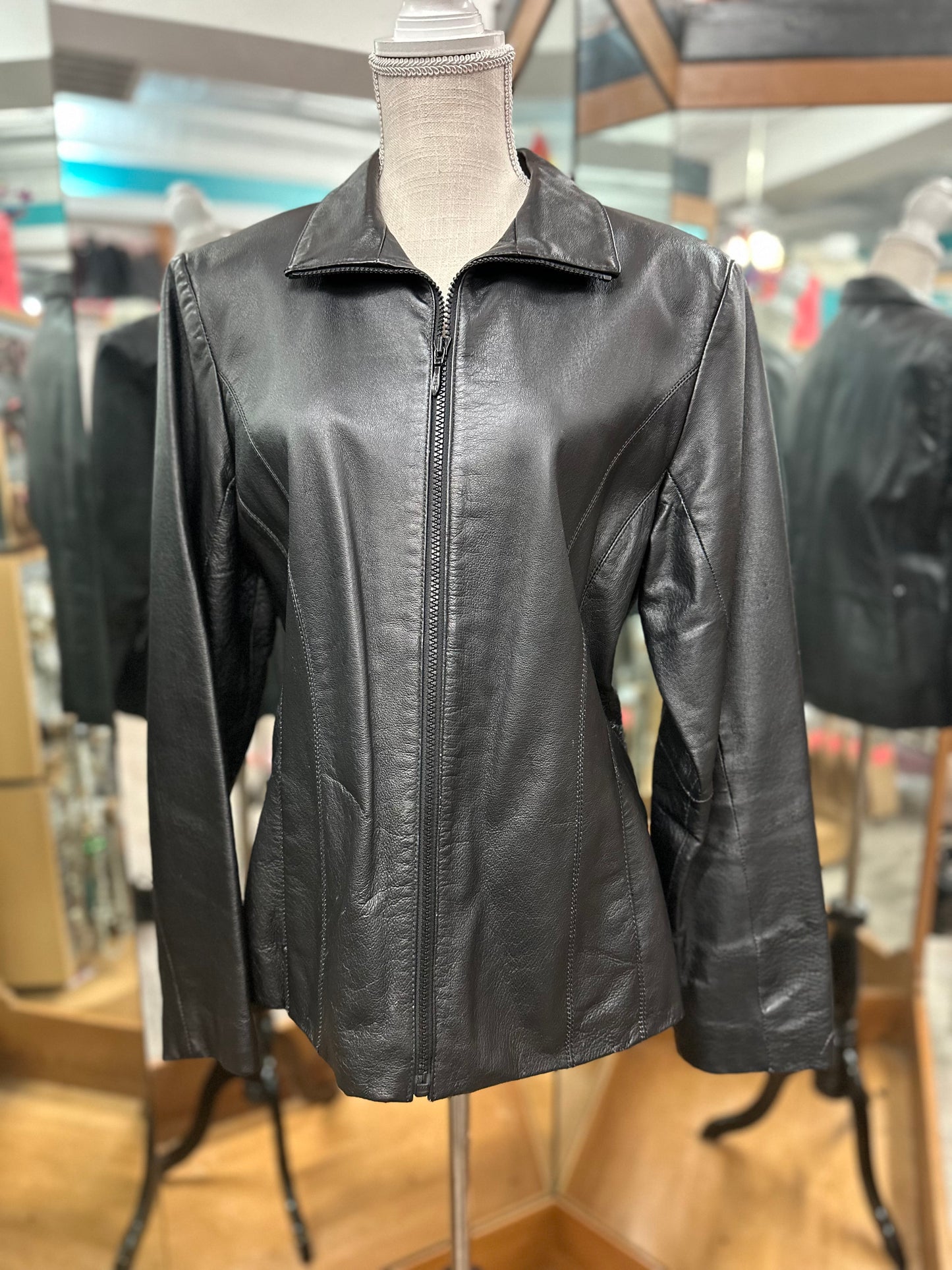 Wilson Black Leather Jacket in L