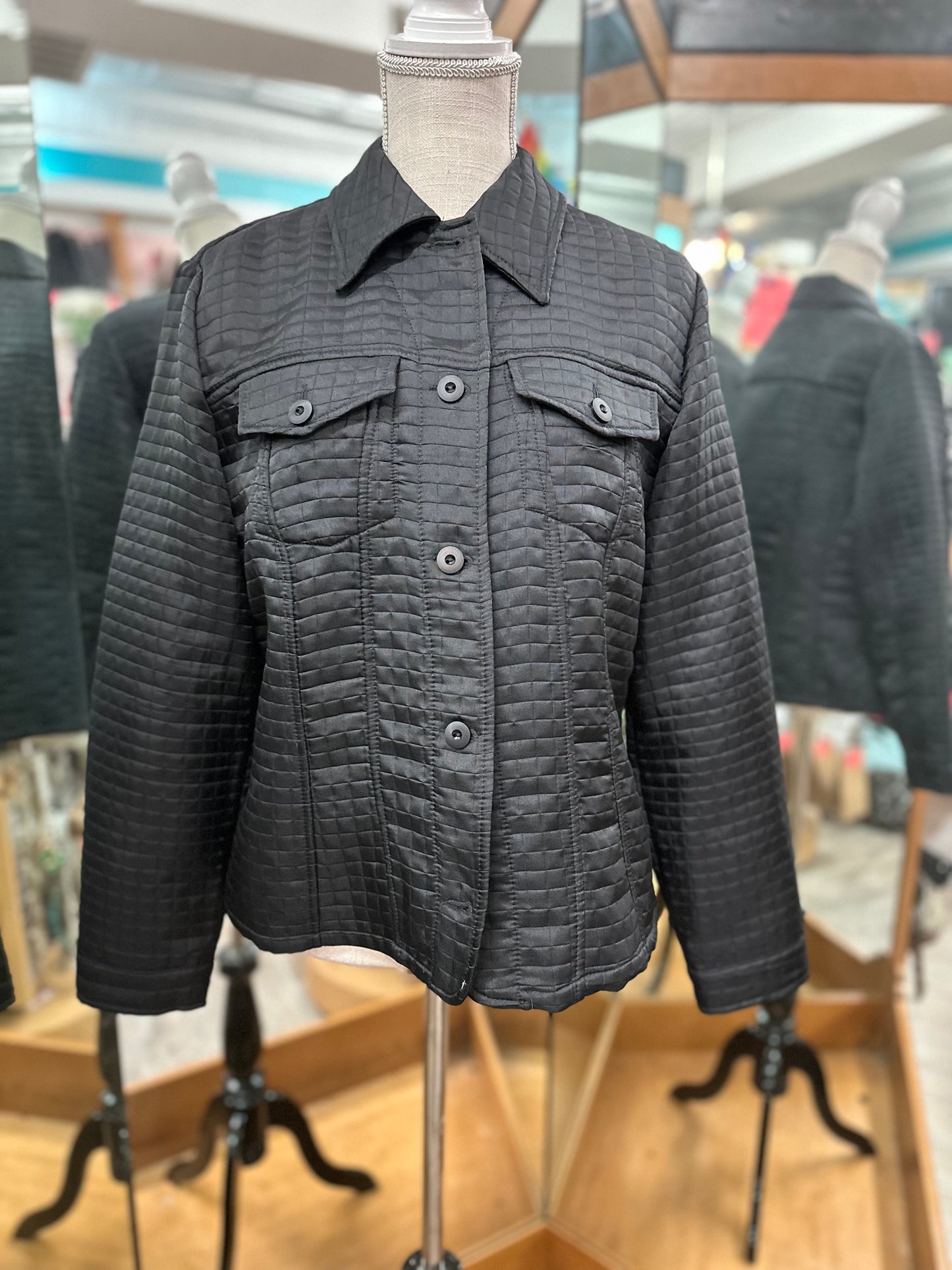 Harve Benard Black Quilted Jacket in 16