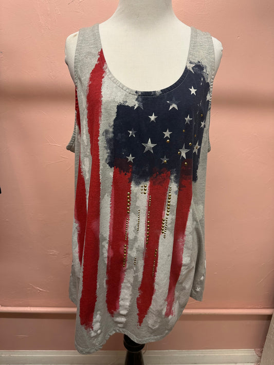 American Flag Tank Top in 2X