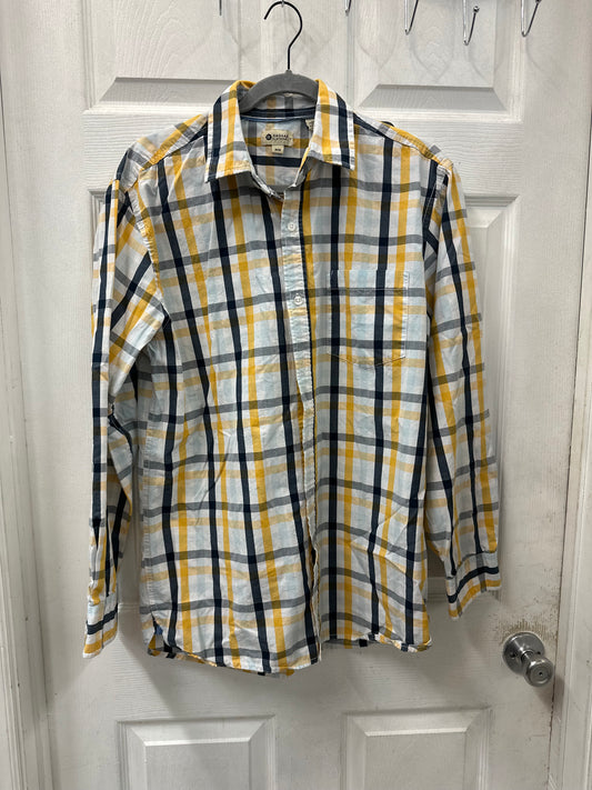 Haggar Yellow Plaid Button Down Long Sleeve in M
