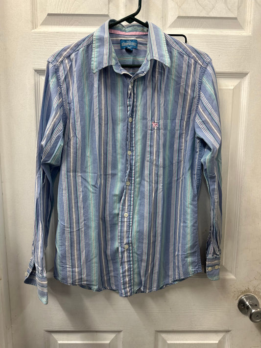 Aeropostale Pastel Blue Striped Long Sleeve Button Down in S