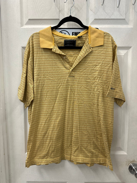 Greg Norman Yellow Striped Polo in L