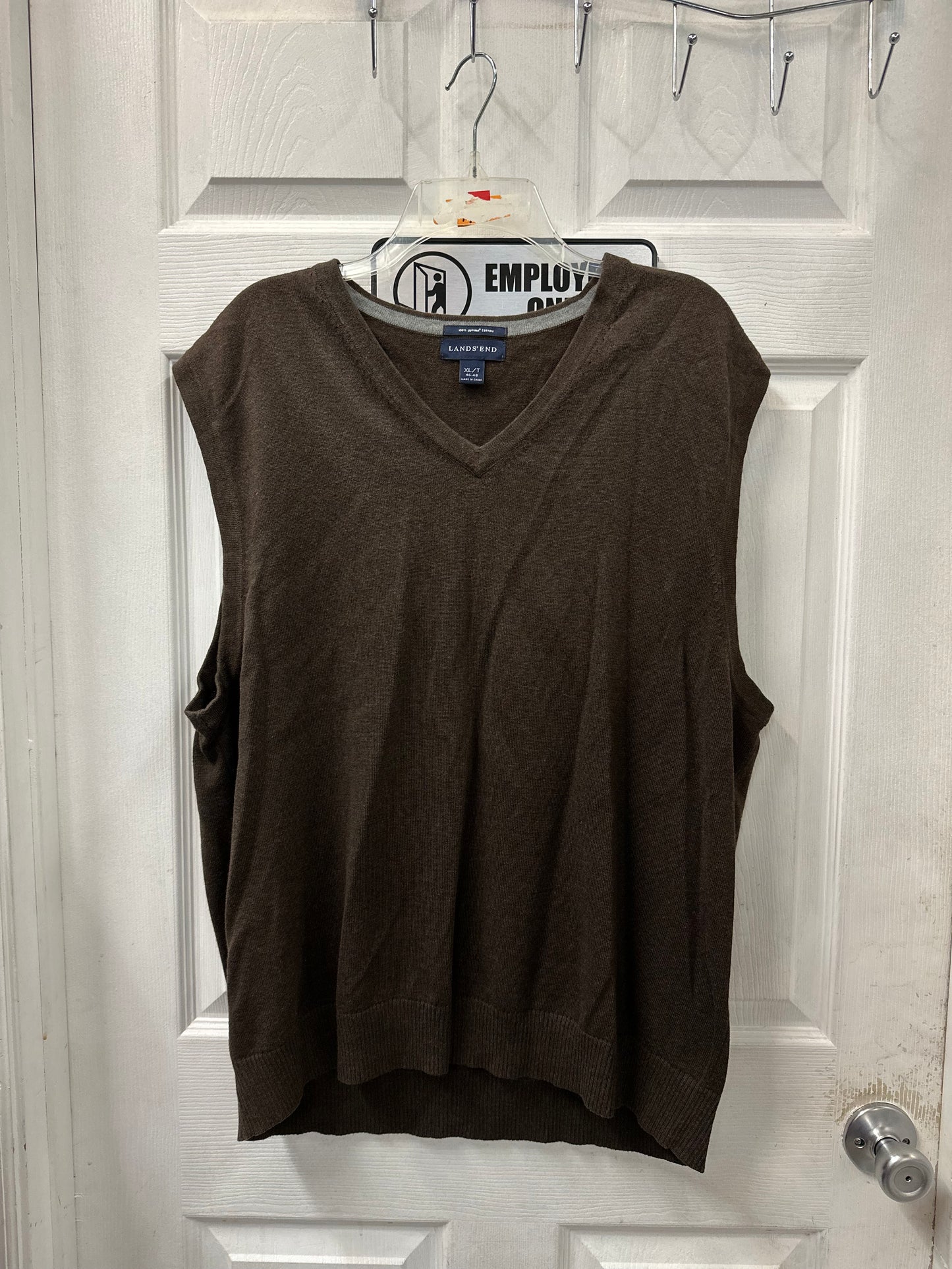 Lands End Brown Sweater Vest in XL