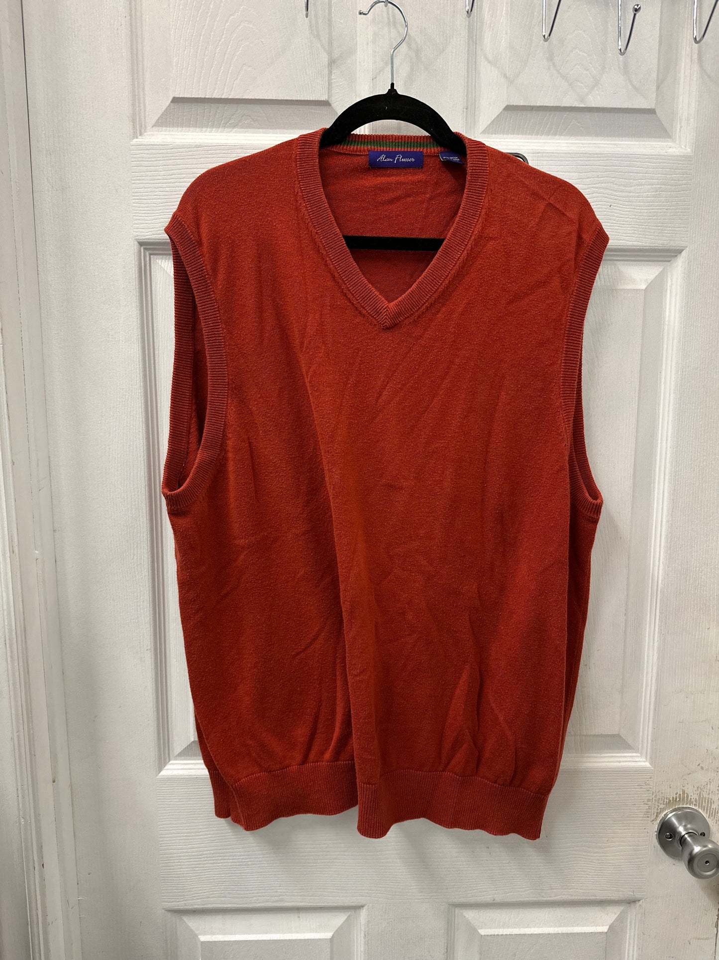 Alan Flusser Orange Sweater Vest in XL