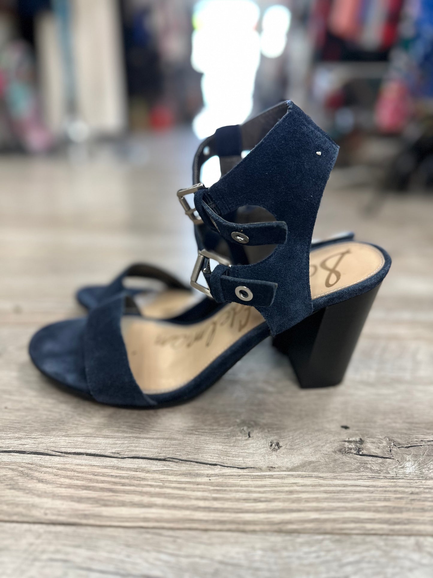 Sam Eddleman Navy Heels in 9.5