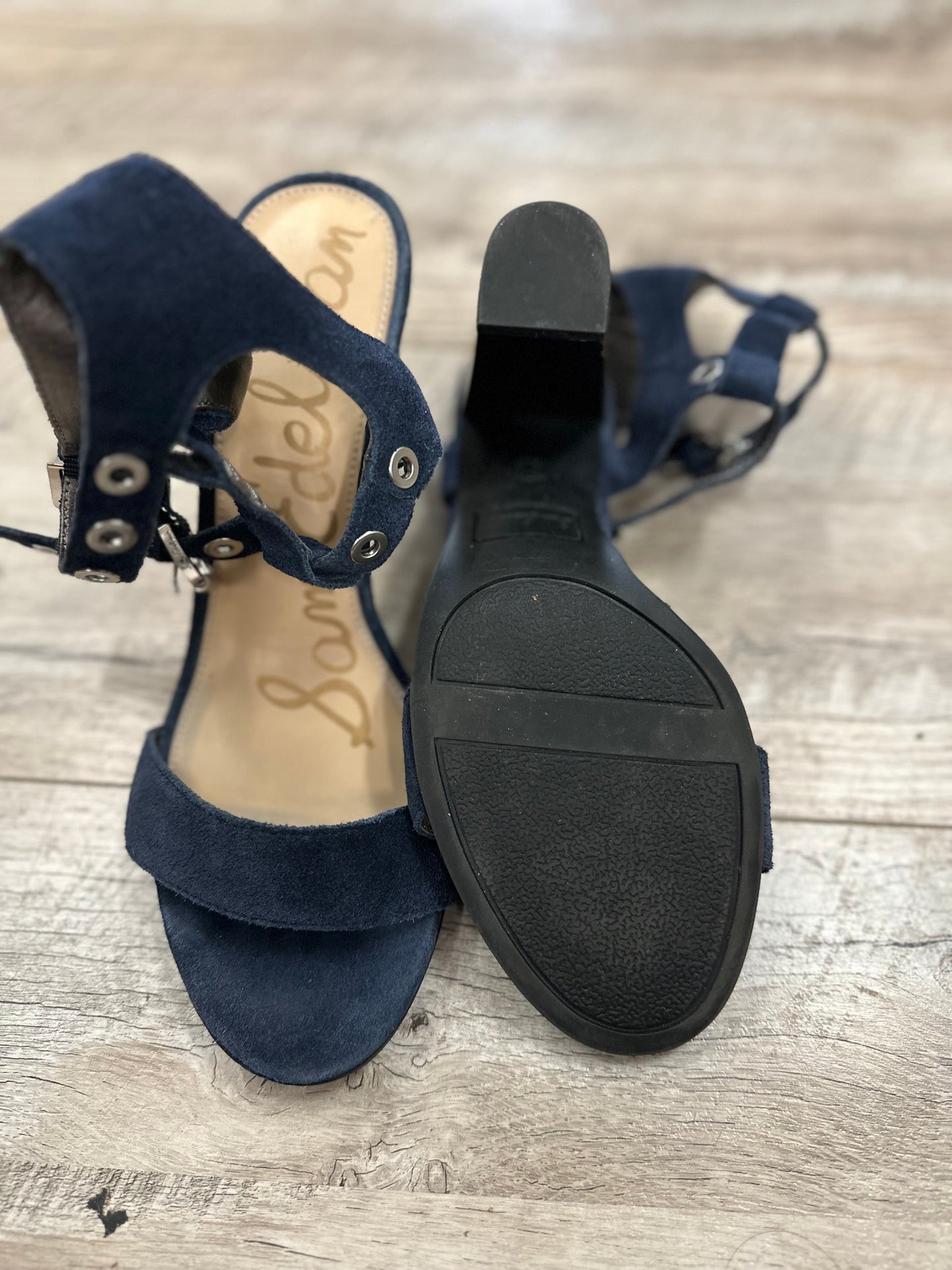 Sam Eddleman Navy Heels in 9.5