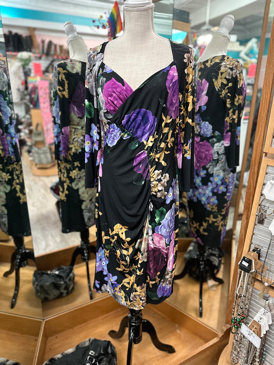Boston Proper Purple Floral Dress in 12