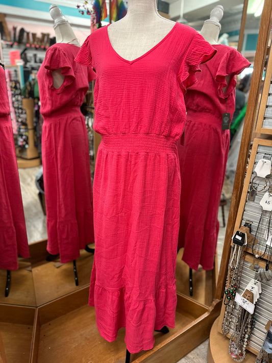 Vince Camuto Pink Gauze Maxi Dress in L