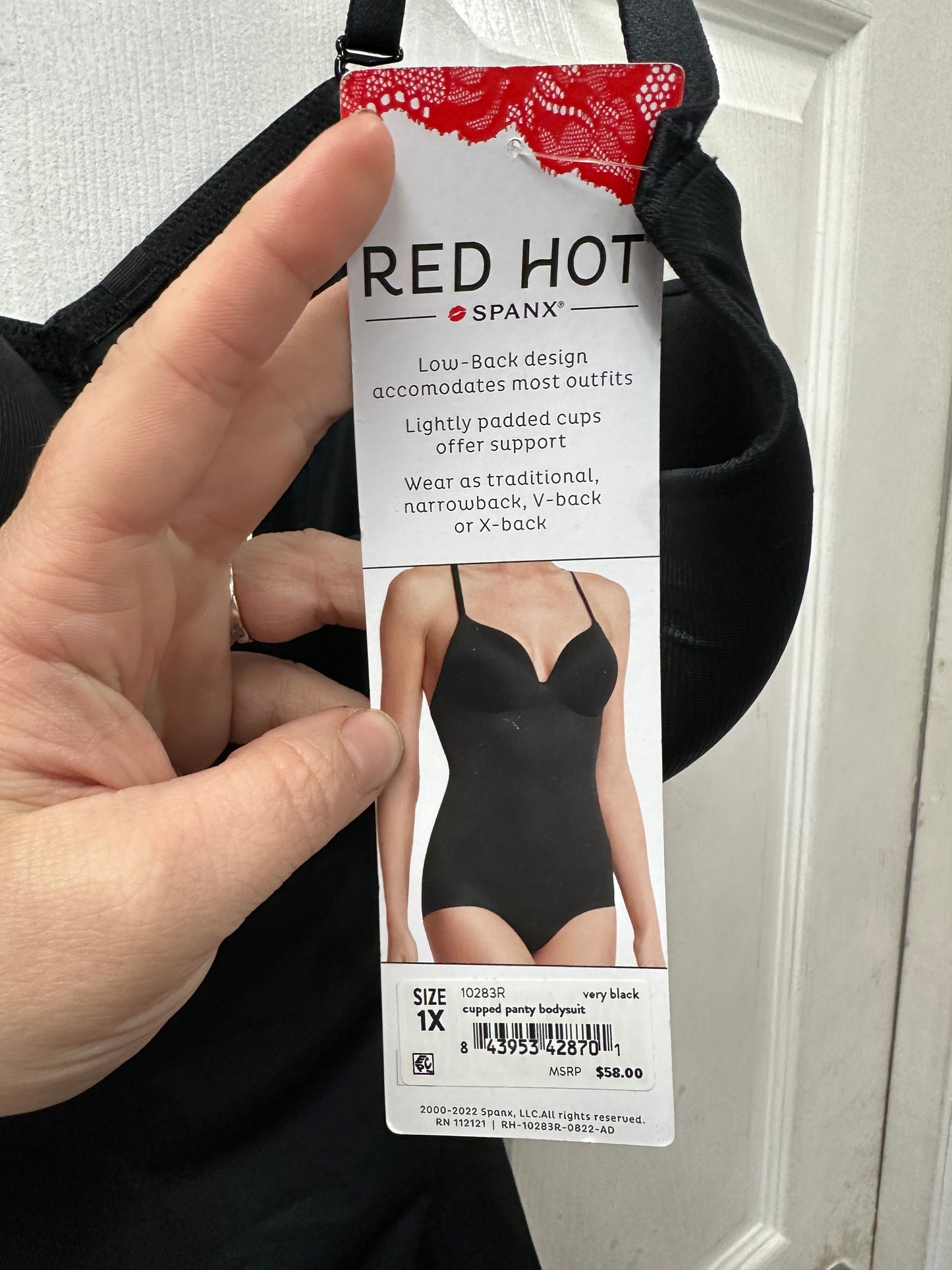 Spanx Red Hot Cupped Panty Bodysuit in 1X