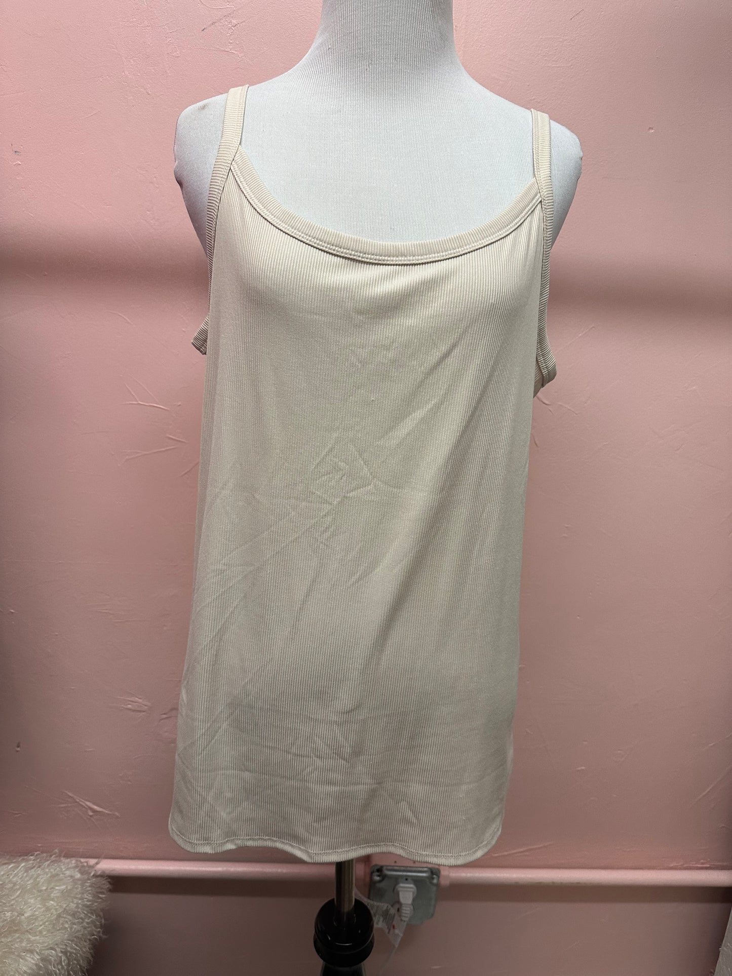 No Boundaries Beige Skinny Strap Tank Top in 2X