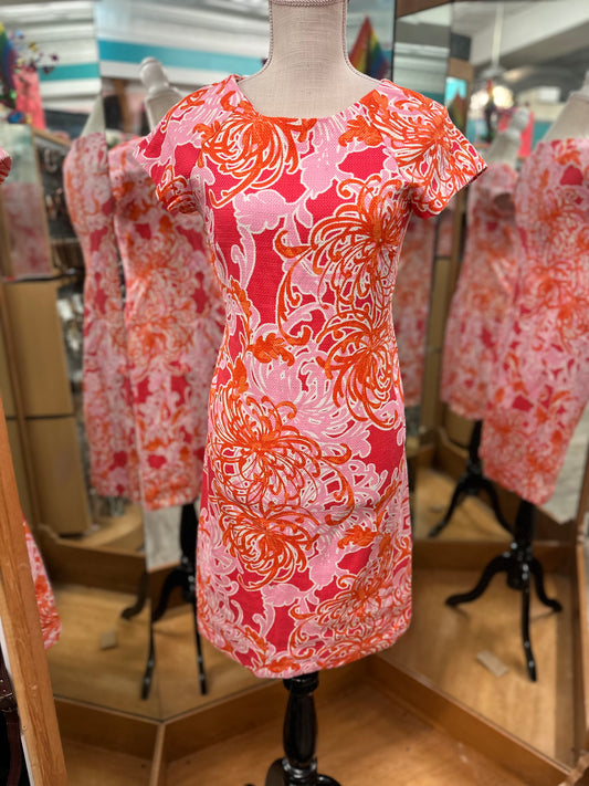 Taylor Pink and Orange Floral Dress in M