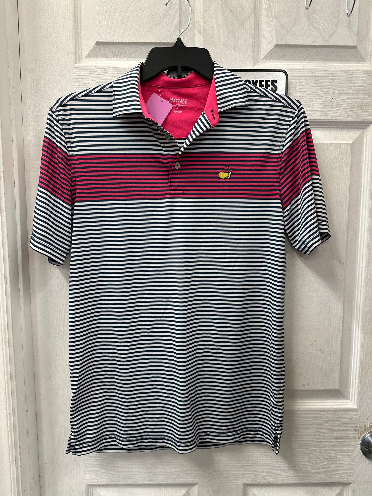 Masters Tech Pink and Blue Striped Short Sleeve in S
