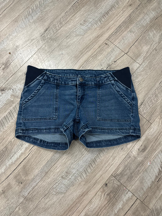 Indigo Blue Denim Maternity Shorts in M