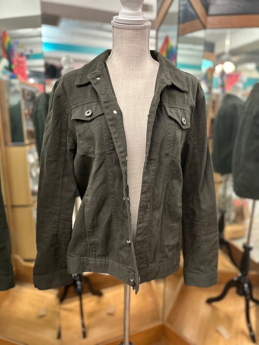 Brave Soul Olive Denim Jacket in M