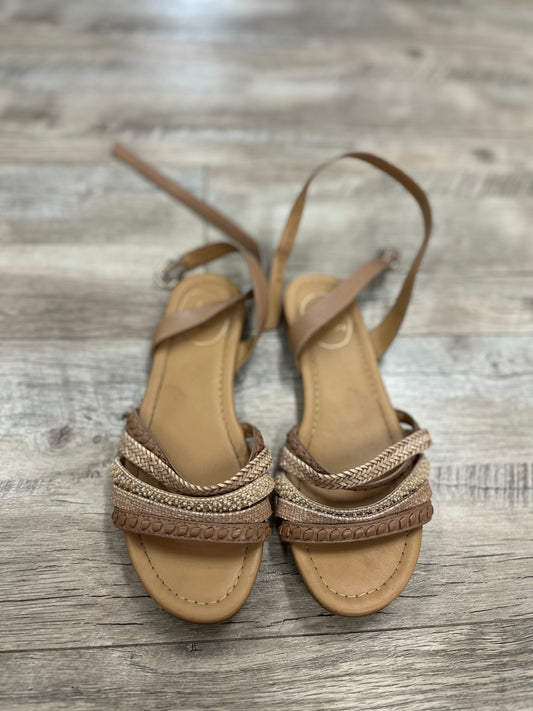 Jack Rogers Beige 5 Strap Sandal with Ankle Strap in 6