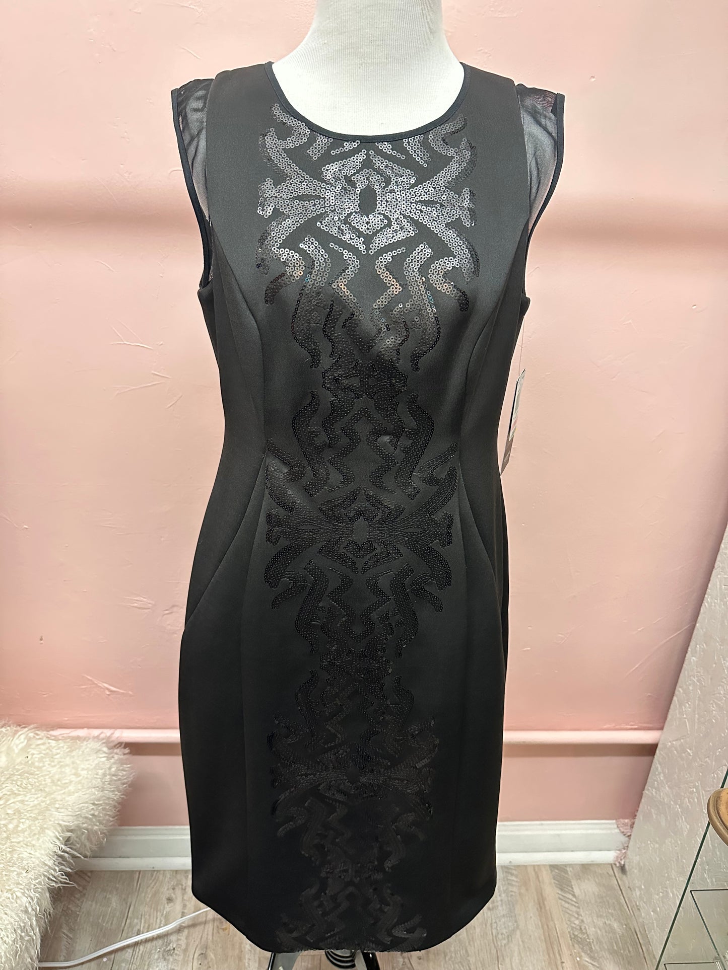 Alfani Prima Black Sequined Tank Top Dress