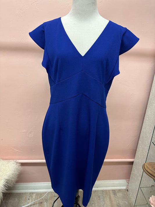 DKNY Short Sleeve Blue Dress