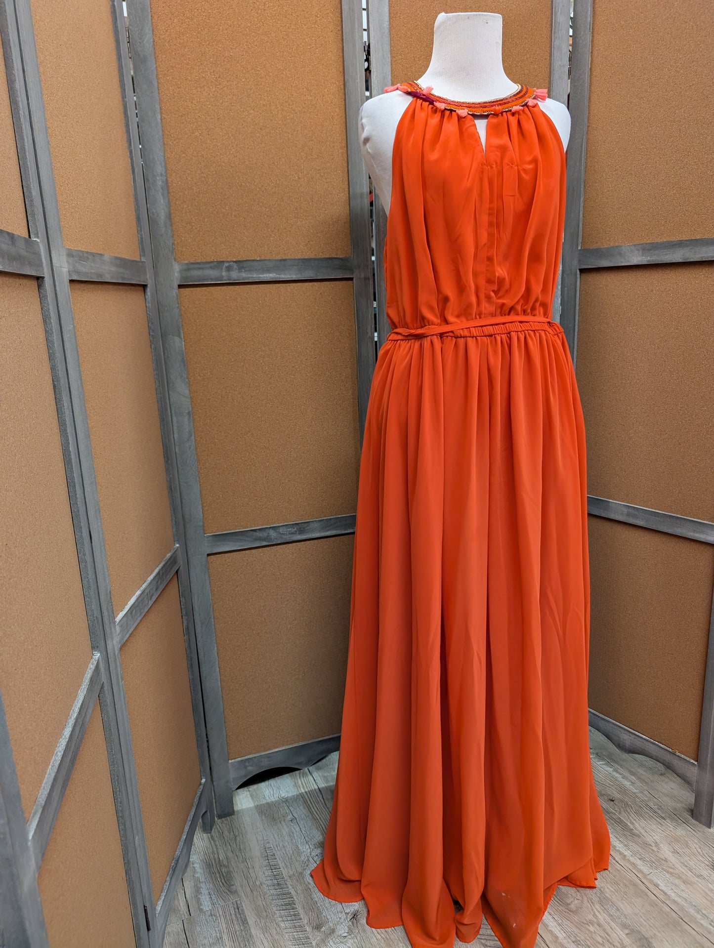 Lane Bryant Orange Maxi Dress in 16