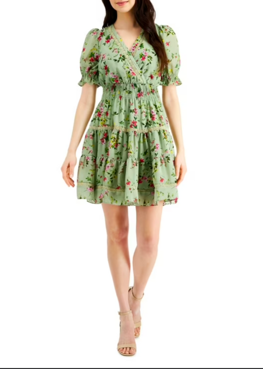 Taylor Light Olive Floral Dress in 4