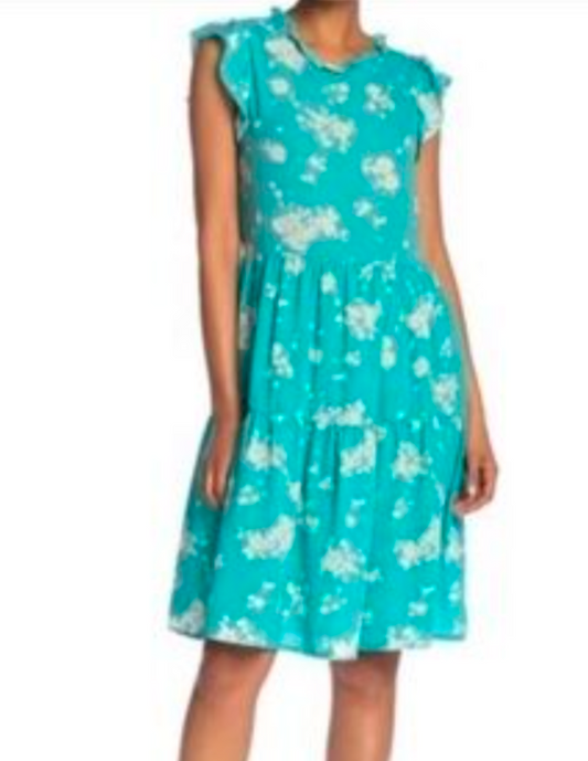 Good Luck Gem Blue Floral Dress in S