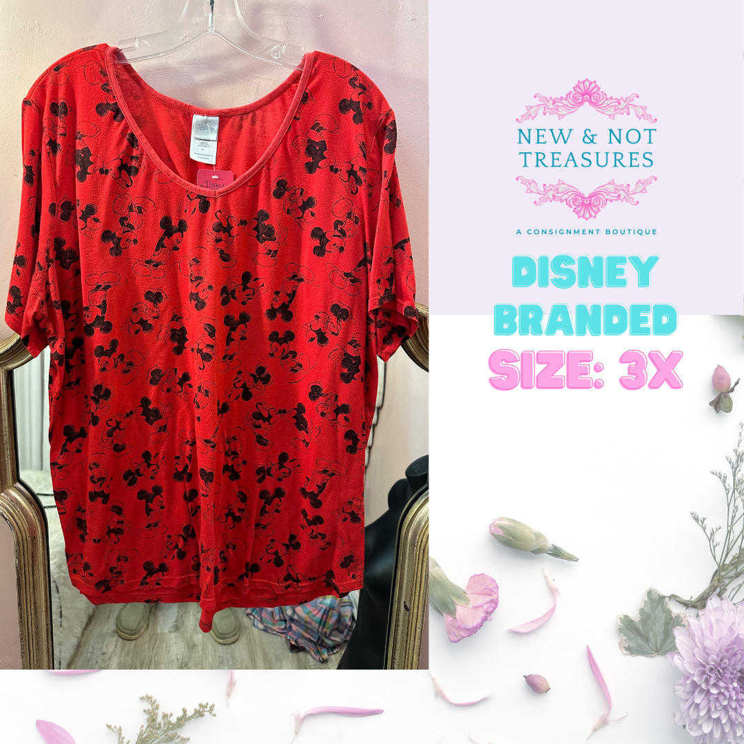 Disney Branded Mickey Pattern 3X Short Sleeve Tee