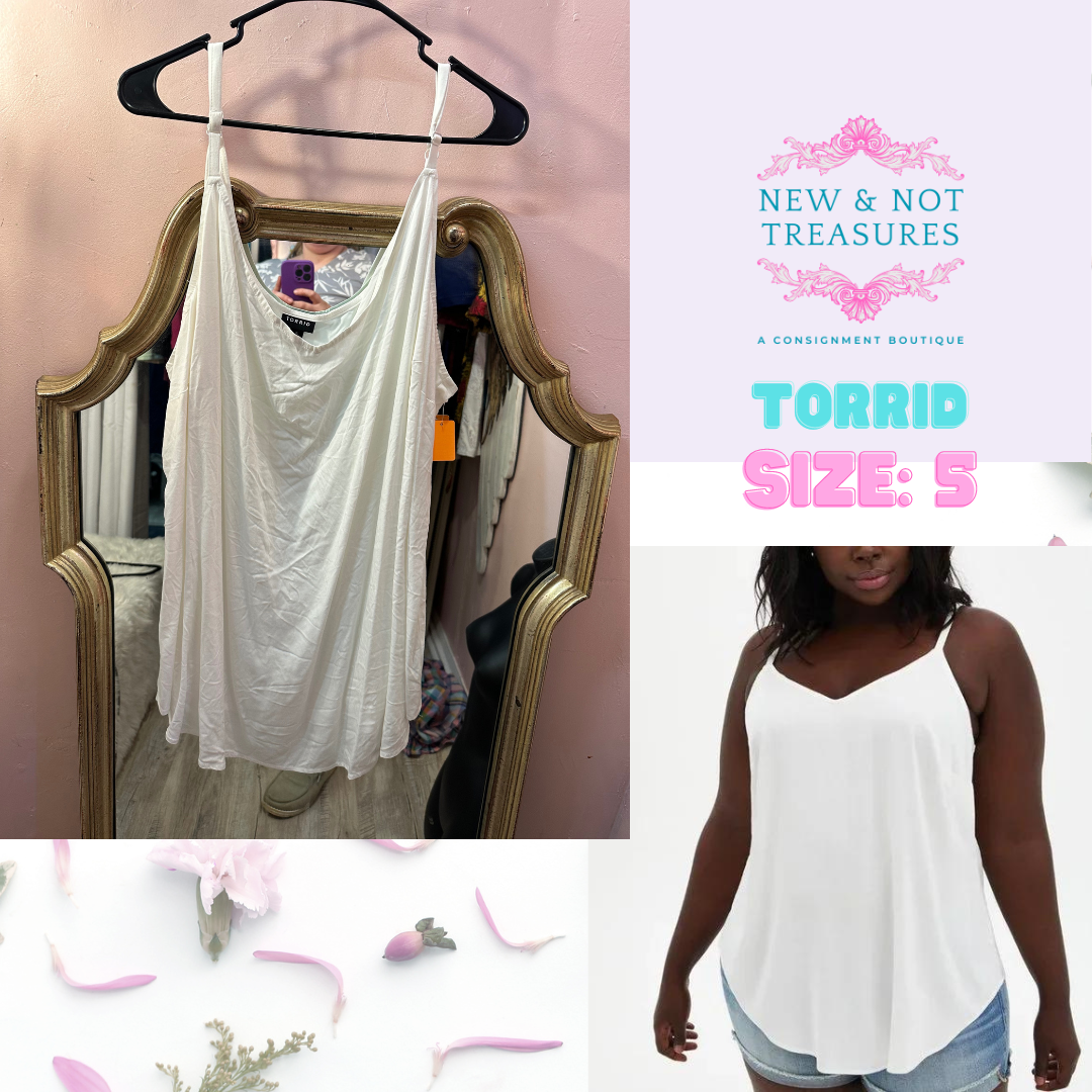 Torrid Size 5 Adjustable White Cami