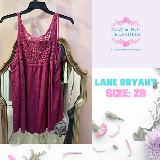 Lane Bryant Crochet Back Tank Top in Size 28