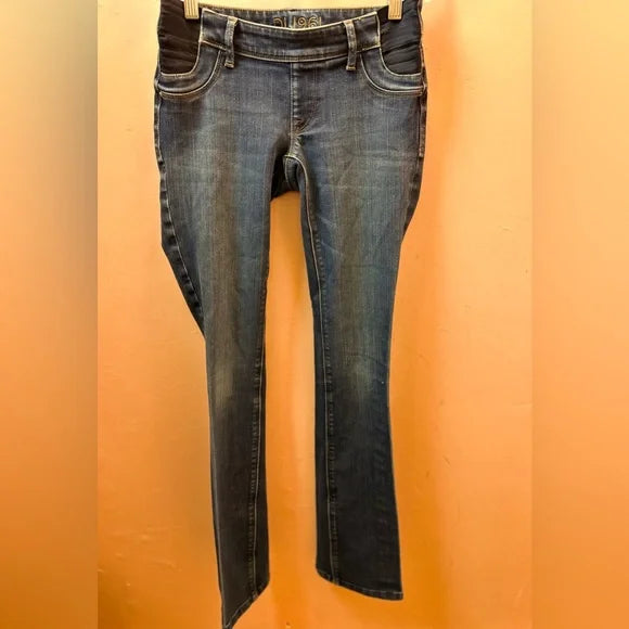 DL1961 Cindy, size 24 Maternity Slim Bootcut Blue Pull On Jeans. GUC