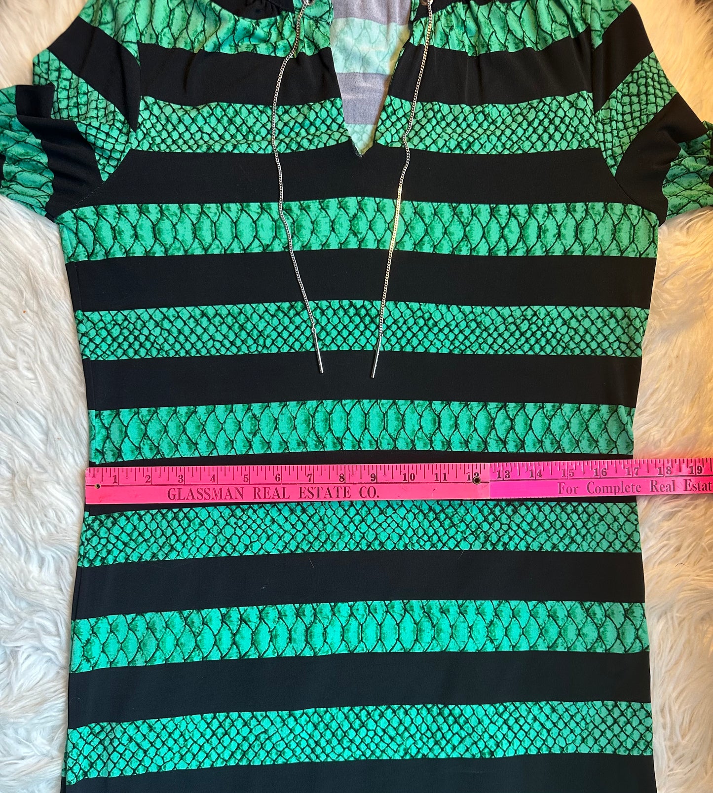 Michael Kors Green Black Snakeskin Print Tunic Dress Size M – Read Details