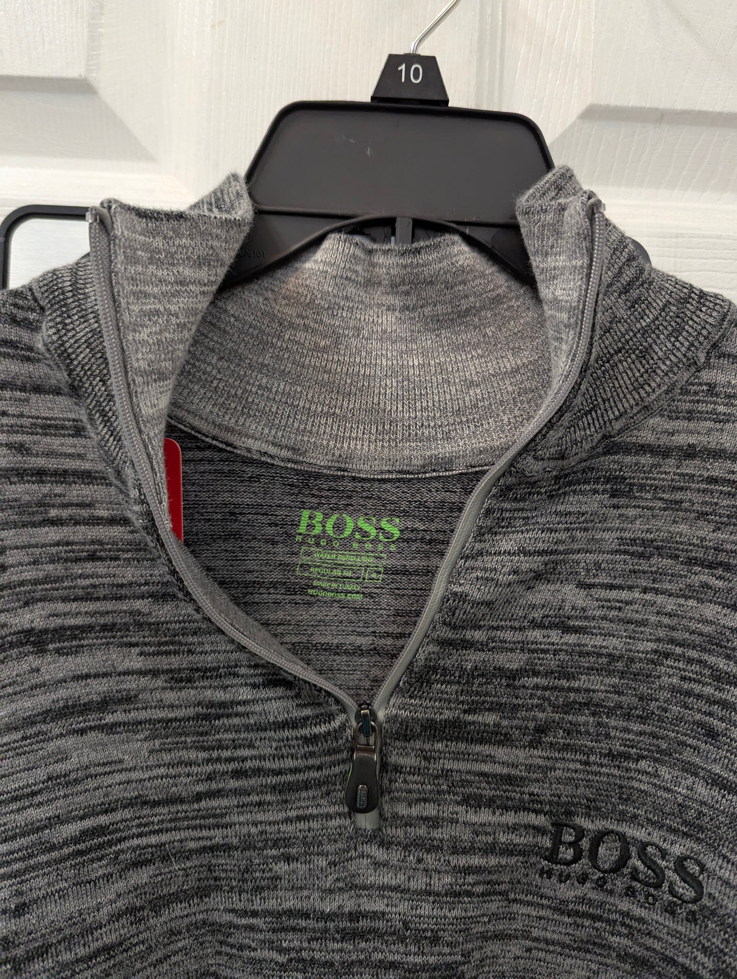 Hugo Boss Grey Patchwork Quarter Zip in S